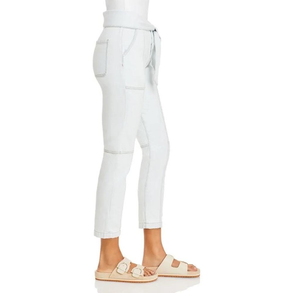 Jonathan Simkhai Organic Light Blue Henley Tie Waist Straight Leg Jeans Sz 30 - Picture 4 of 12